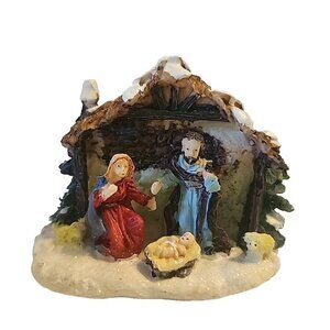 Small Christmas Village Nativity Scene Accessory Holy Family Jesus' Birth